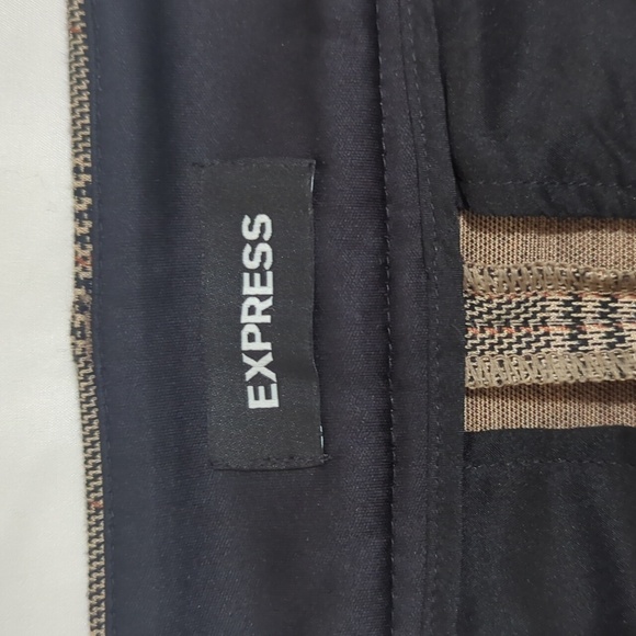 Express Ankle Mid-Rise Trouser, Color Plaid Size 0 - Picture 12 of 15